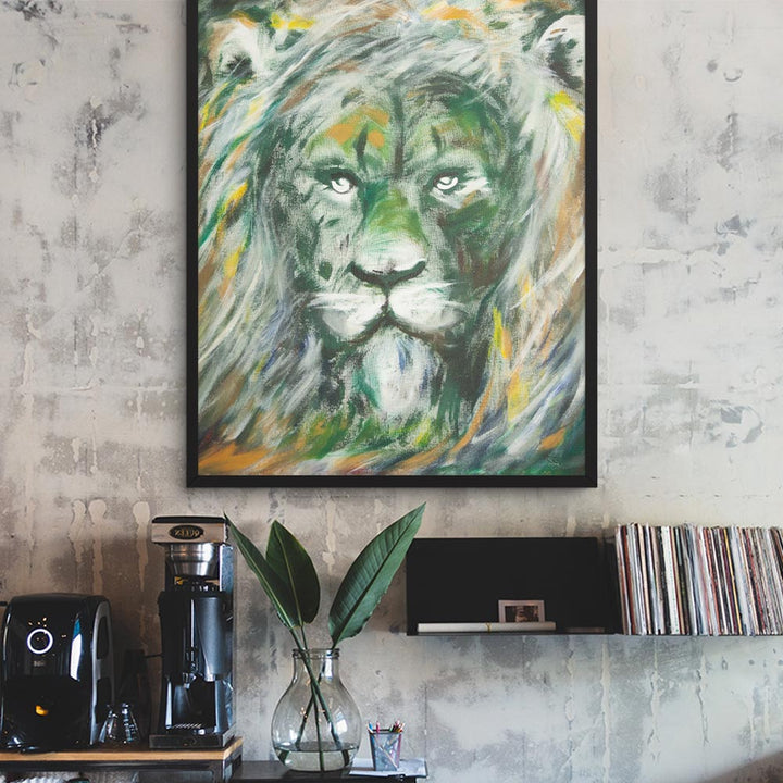 Poster - gruene Loewe green lion hyoun wook song
