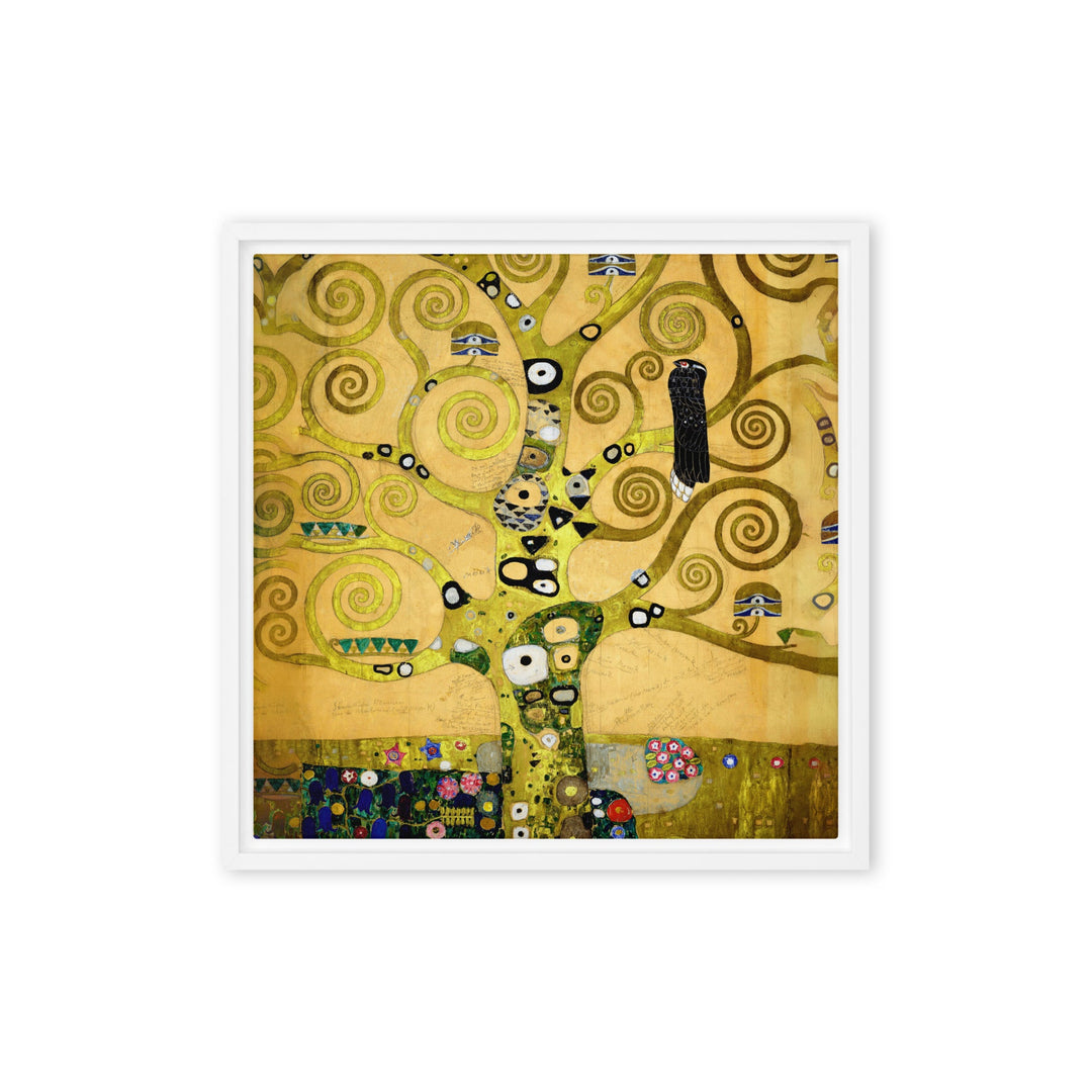 Leinwand - Gustav Klimt, der Lebensbaum Weiß / 41x41 cm (16″×16″) artlia