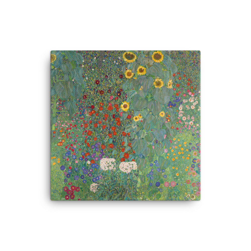 Gerahmte Leinwand - Gustav Klimt, Garten mit Sonnenblumen ohne Rahmen / 41x41 cm (16″×16″) artlia