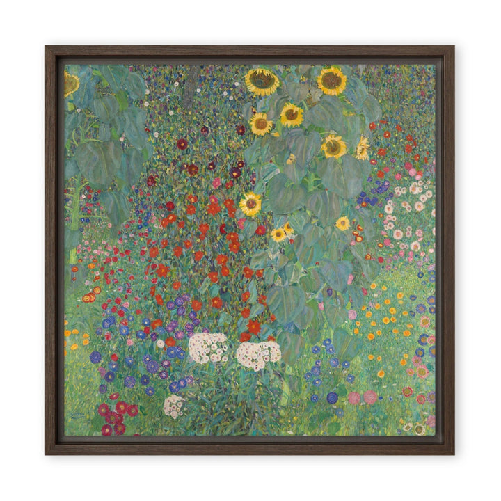 Gerahmte Leinwand - Gustav Klimt, Garten mit Sonnenblumen Braun / 41x41 cm (16″×16″) artlia