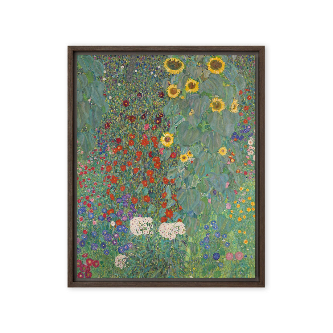 Gerahmte Leinwand - Gustav Klimt, Garten mit Sonnenblumen Braun / 41x51 cm (16″×20″) artlia