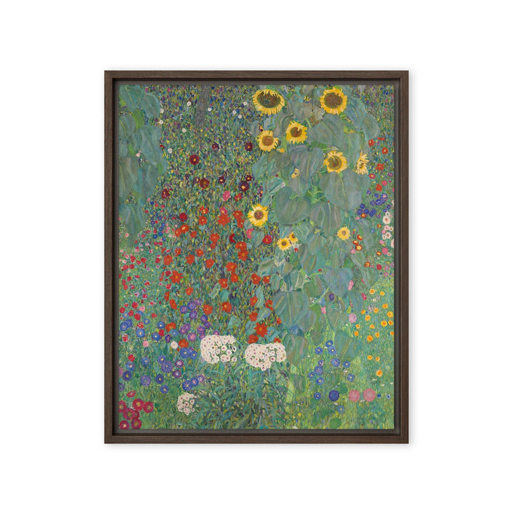 Gerahmte Leinwand - Gustav Klimt, Garten mit Sonnenblumen Braun / 41x51 cm (16″×20″) artlia