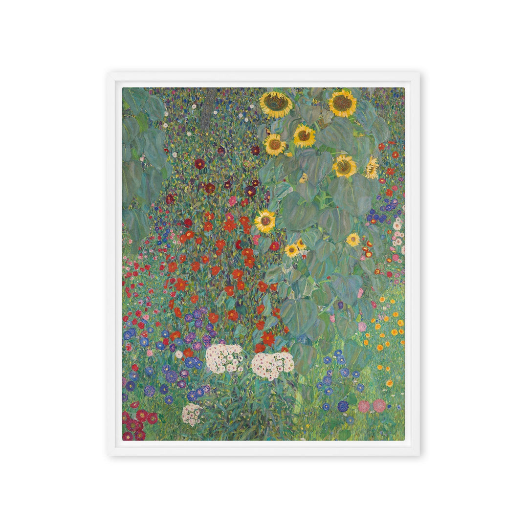 Gerahmte Leinwand - Gustav Klimt, Garten mit Sonnenblumen Weiß / 41x51 cm (16″×20″) artlia