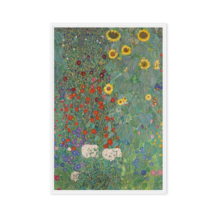 Gerahmte Leinwand - Gustav Klimt, Garten mit Sonnenblumen Weiß / 61x91 cm (24″×36″) artlia