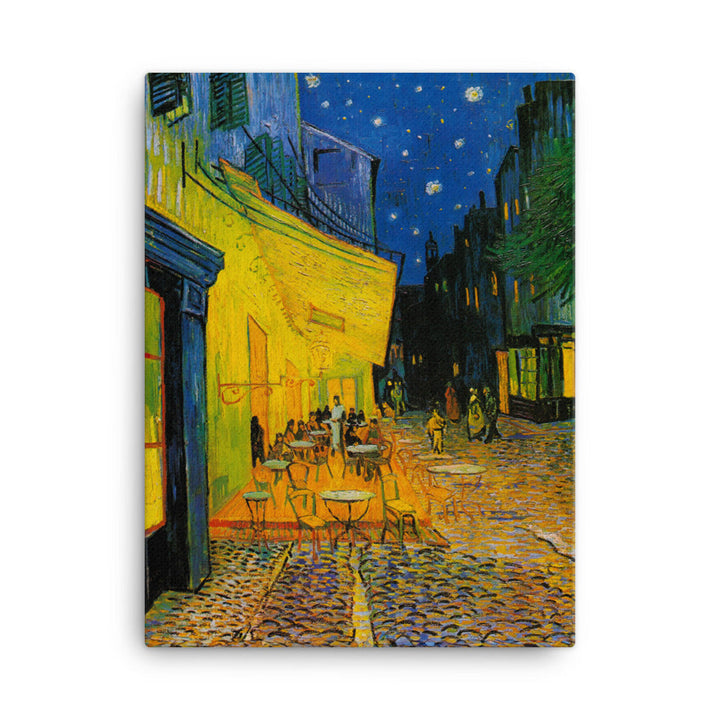 Gerahmte Leinwand - Caféterrasse am Abend ohne Rahmen / 30x41 cm (12″×16″) artlia
