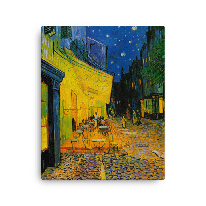 Gerahmte Leinwand - Caféterrasse am Abend ohne Rahmen / 41x51 cm (16″×20″) artlia