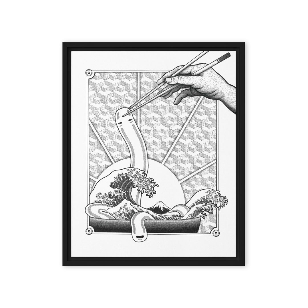 Gerahmte Leinwand - Ghibli Ramen Schwarz / 41x51 cm (16″×20″) artlia