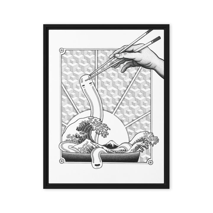 Gerahmte Leinwand - Ghibli Ramen Schwarz / 46x61 cm (18″×24″) artlia