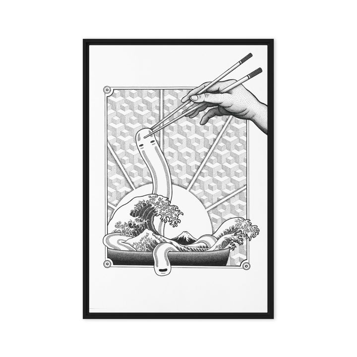 Gerahmte Leinwand - Ghibli Ramen Schwarz / 61x91 cm (24″×36″) artlia