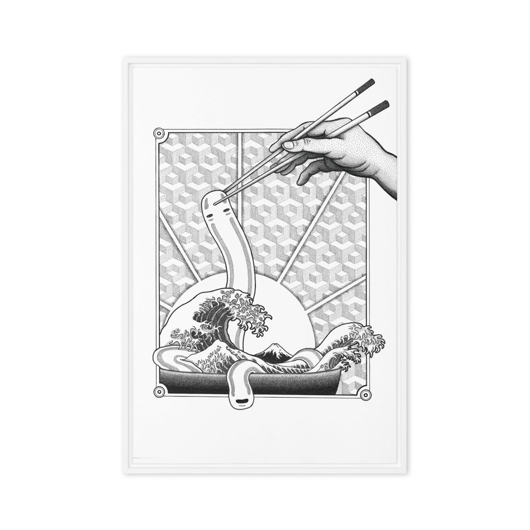 Gerahmte Leinwand - Ghibli Ramen Weiß / 61x91 cm (24″×36″) artlia