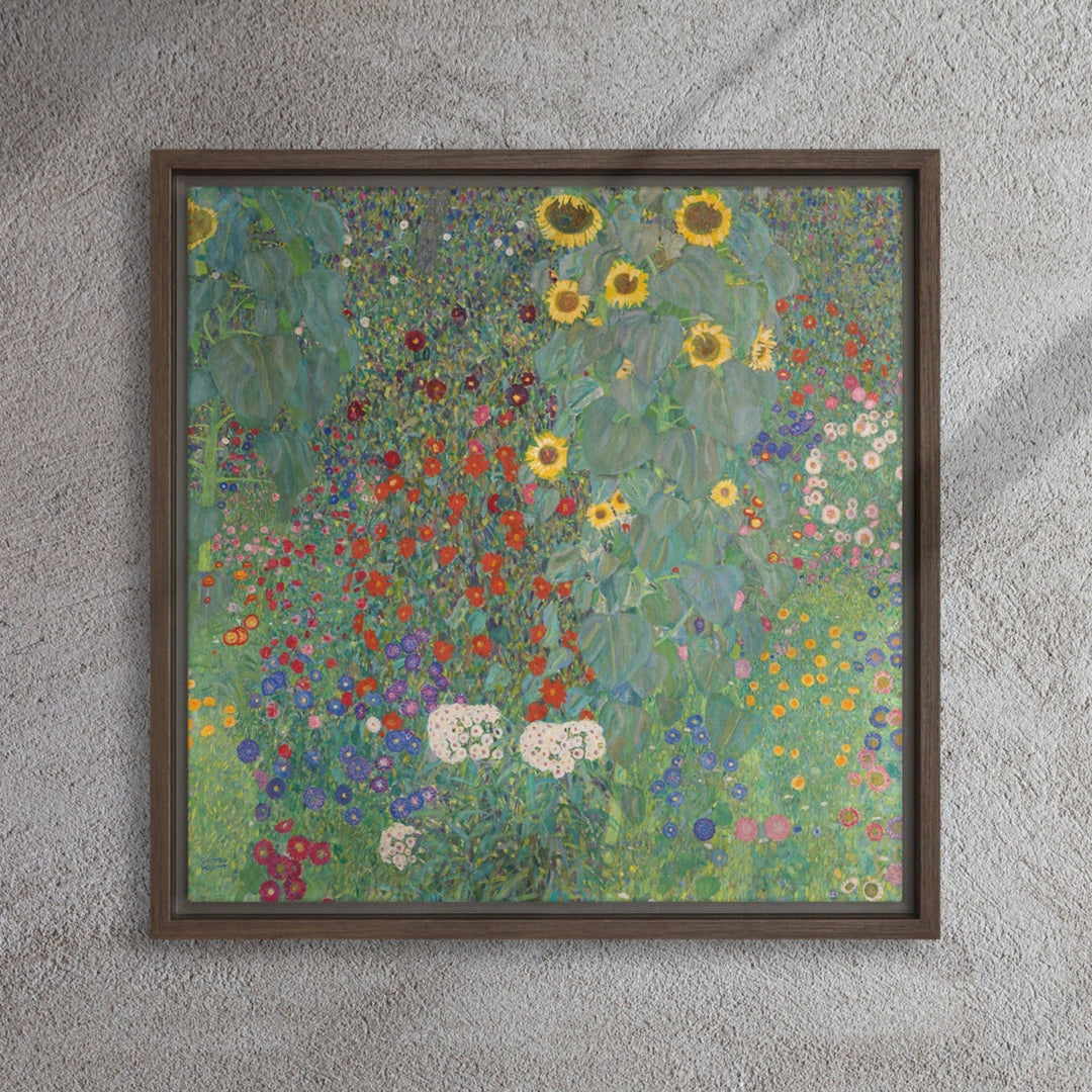 Gerahmte Leinwand - Gustav Klimt, Garten mit Sonnenblumen artlia