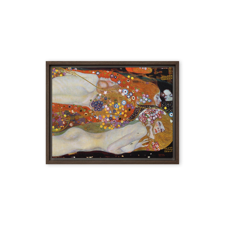 Gerahmte Leinwand - Gustav Klimt, Wasserschlangen II Braun / 30x41 cm (12″×16″) artlia