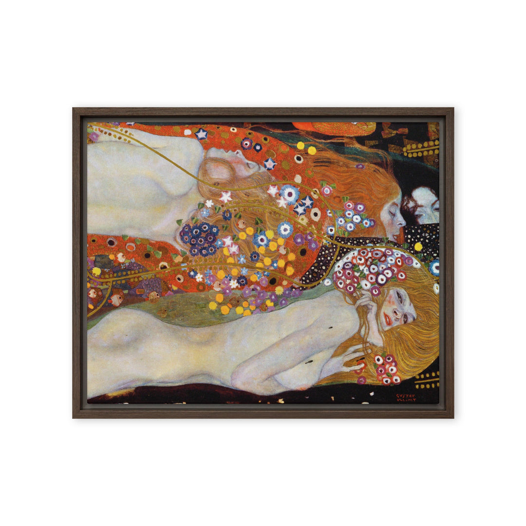 Gerahmte Leinwand - Gustav Klimt, Wasserschlangen II Braun / 41x51 cm (16″×20″) artlia