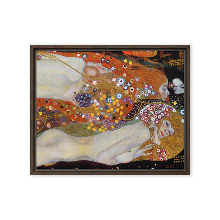Gerahmte Leinwand - Gustav Klimt, Wasserschlangen II Braun / 41x51 cm (16″×20″) artlia