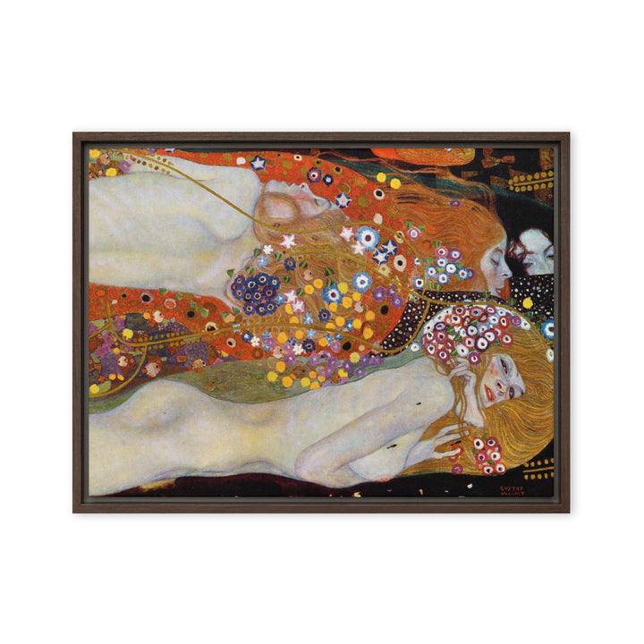 Gerahmte Leinwand - Gustav Klimt, Wasserschlangen II Braun / 46x61 cm (18″×24″) artlia