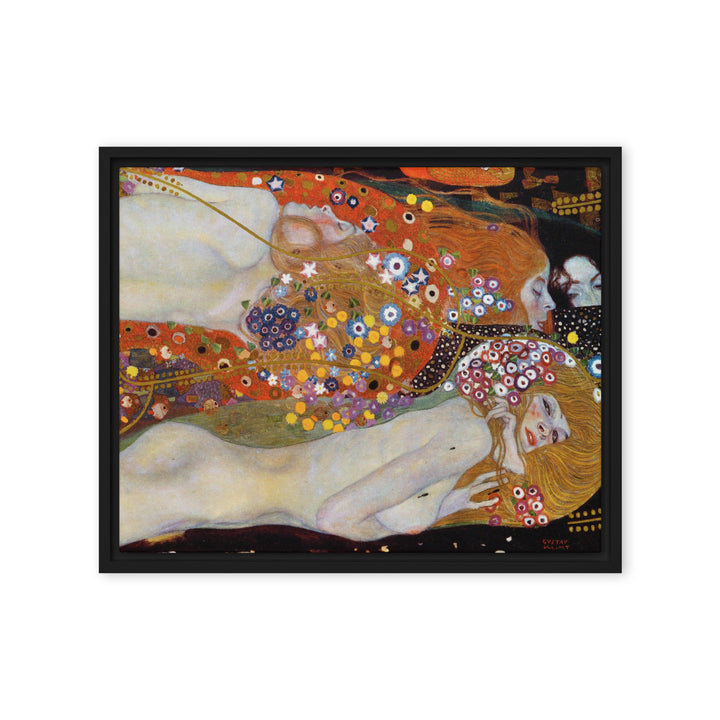 Gerahmte Leinwand - Gustav Klimt, Wasserschlangen II Schwarz / 41x51 cm (16″×20″) artlia