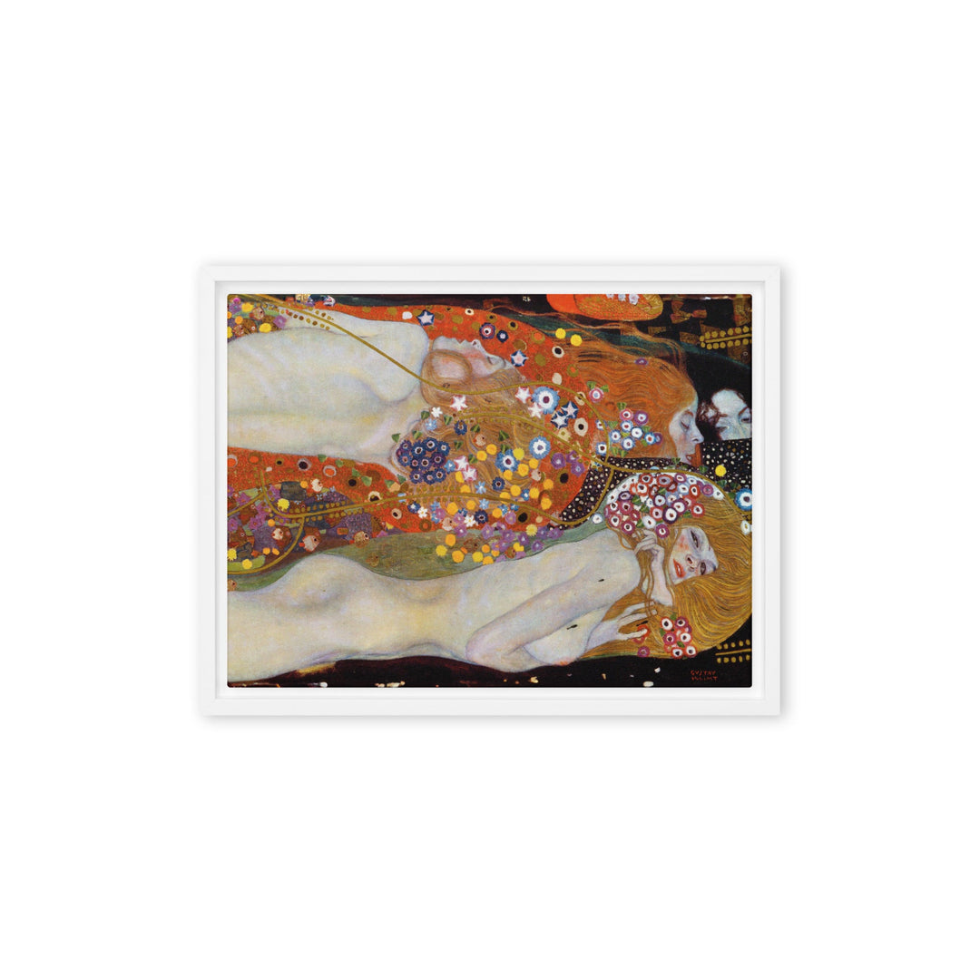 Gerahmte Leinwand - Gustav Klimt, Wasserschlangen II Weiß / 30x41 cm (12″×16″) artlia