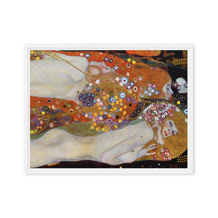 Gerahmte Leinwand - Gustav Klimt, Wasserschlangen II Weiß / 46x61 cm (18″×24″) artlia