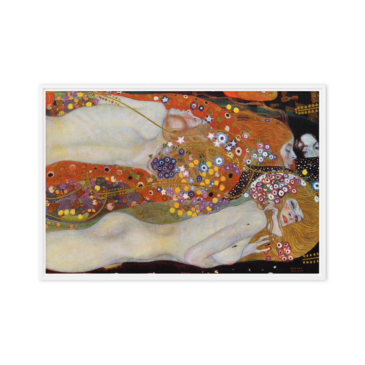 Gerahmte Leinwand - Gustav Klimt, Wasserschlangen II Weiß / 61x91 cm (24″×36″) artlia