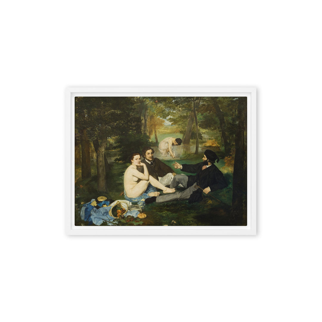 Gerahmte Leinwand - Lunch on the Grass, Edouard Manet Weiß / 30x41 cm (12″×16″) artlia