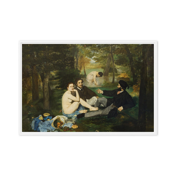 Gerahmte Leinwand - Lunch on the Grass, Edouard Manet Weiß / 61x91 cm (24″×36″) artlia