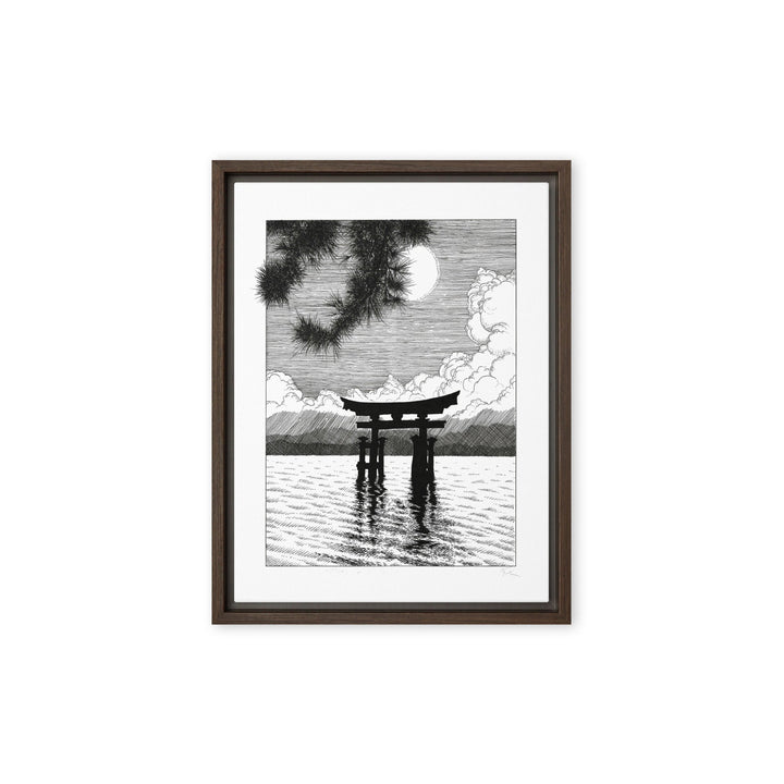 Gerahmte Leinwand - Miyajima Braun / 30x41 cm (12″×16″) artlia