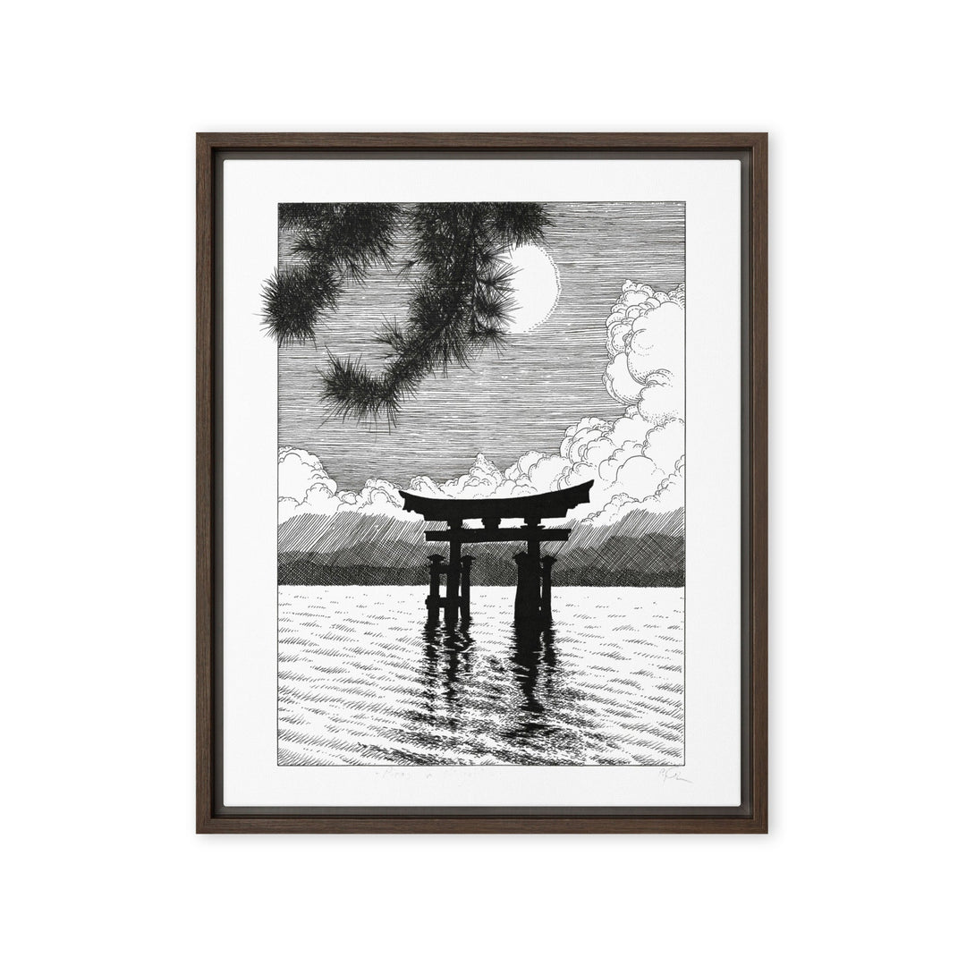 Gerahmte Leinwand - Miyajima Braun / 41x51 cm (16″×20″) artlia