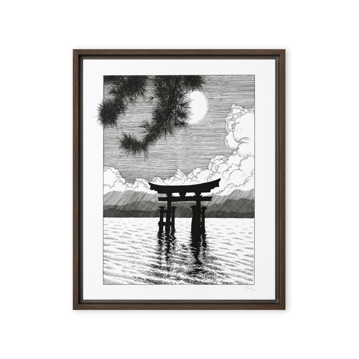 Gerahmte Leinwand - Miyajima Braun / 41x51 cm (16″×20″) artlia
