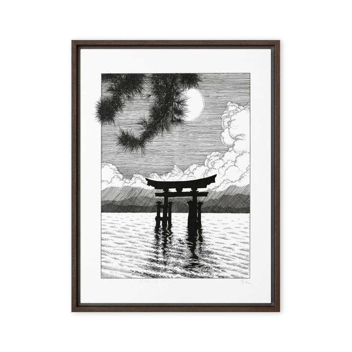 Gerahmte Leinwand - Miyajima Braun / 46x61 cm (18″×24″) artlia