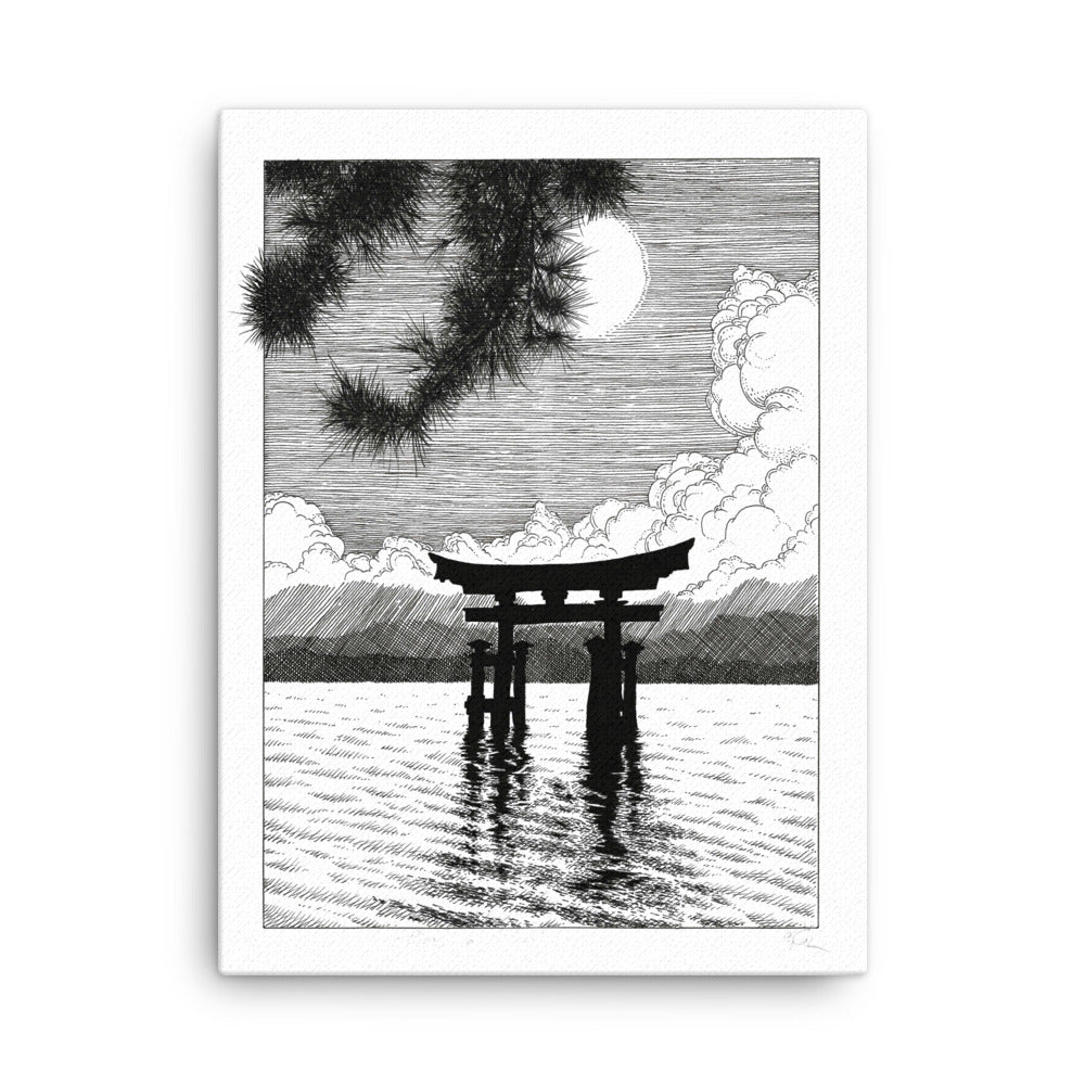 Gerahmte Leinwand - Miyajima ohne Rahmen / 30x41 cm (12″×16″) artlia
