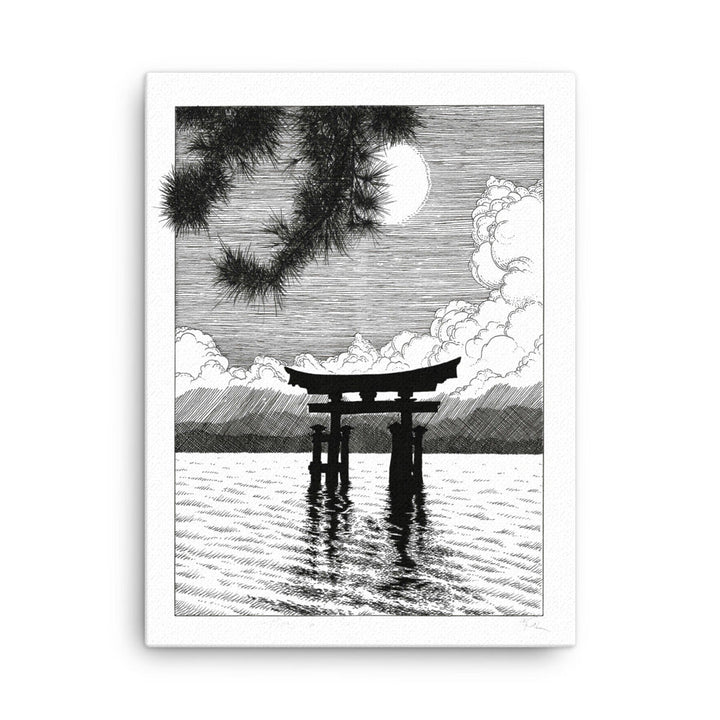 Gerahmte Leinwand - Miyajima ohne Rahmen / 30x41 cm (12″×16″) artlia