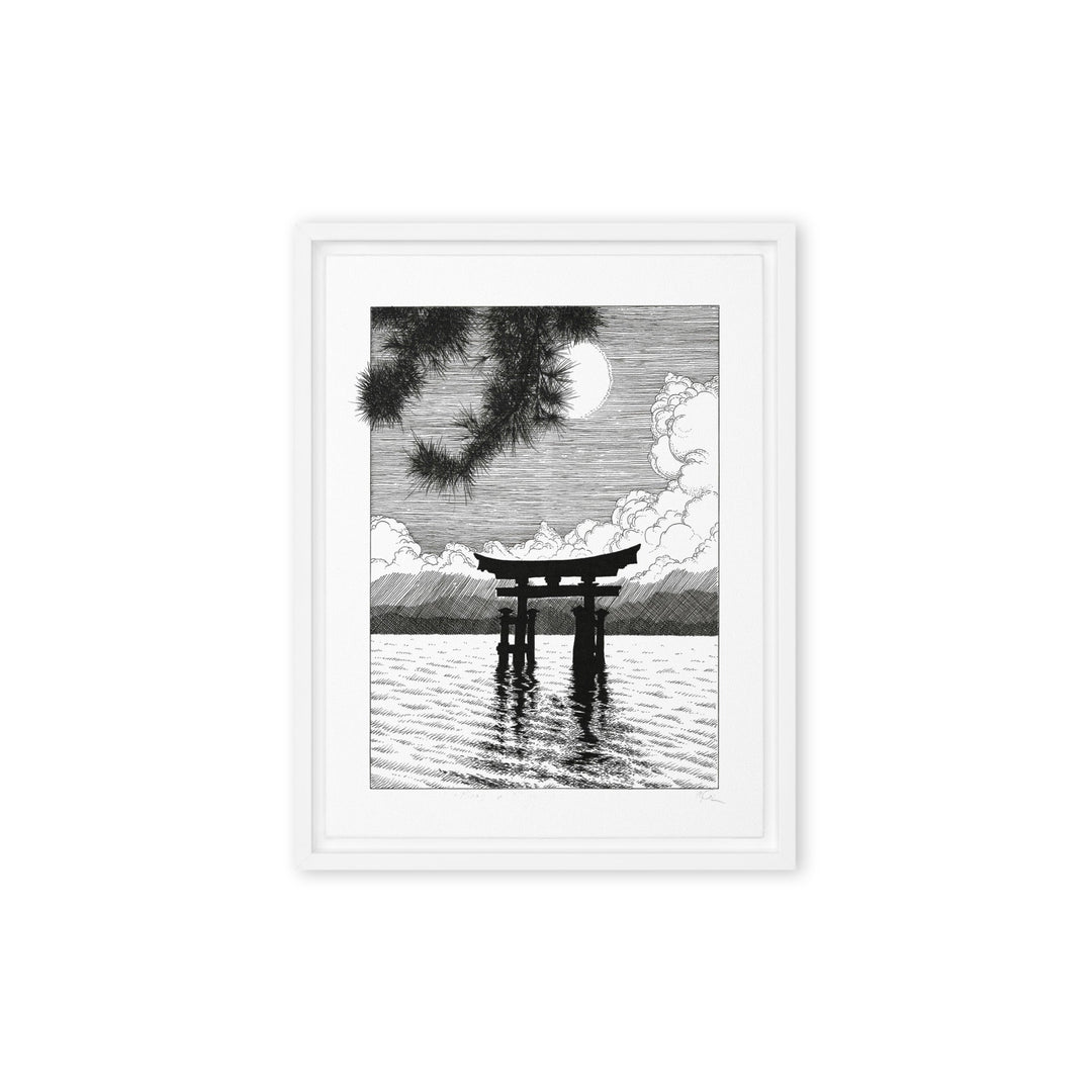 Gerahmte Leinwand - Miyajima Weiß / 30x41 cm (12″×16″) artlia
