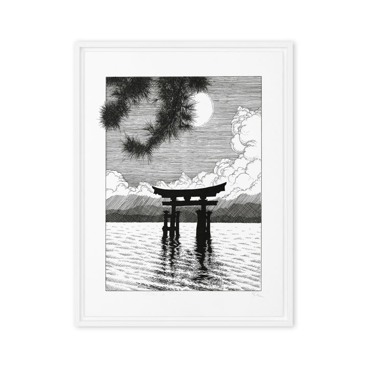 Gerahmte Leinwand - Miyajima Weiß / 46x61 cm (18″×24″) artlia