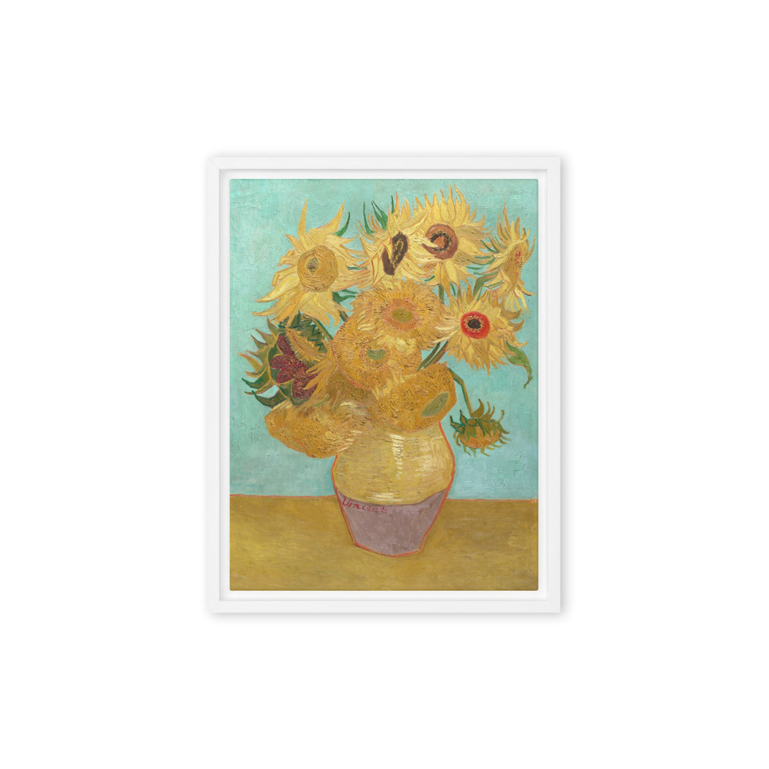 Gerahmte Leinwand - Sonnenblumen, 1889 Weiß / 30x41 cm (12″×16″) artlia