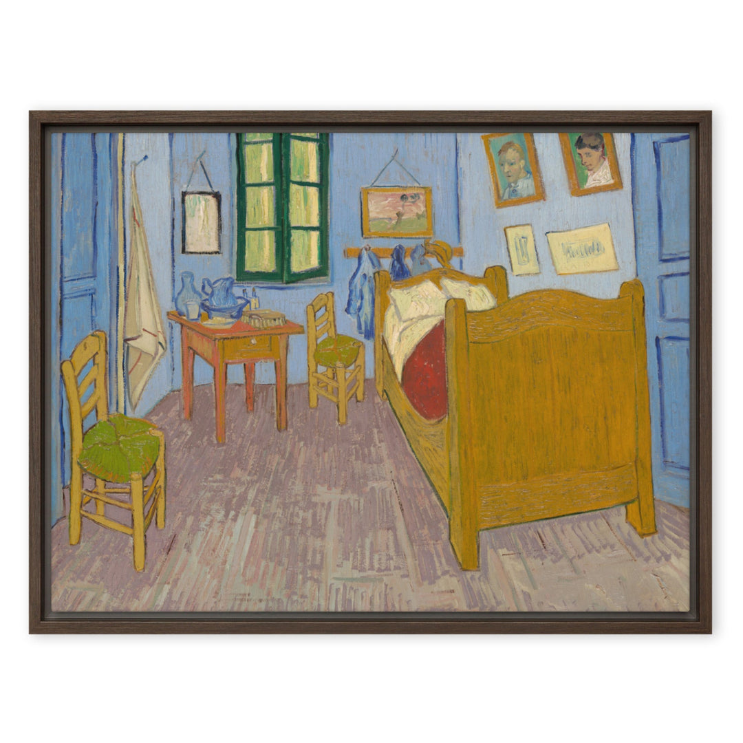 Gerahmte Leinwand - Van Gogh, Das Schlafzimmer in Arles Braun / 46x61 cm (18″×24″) artlia