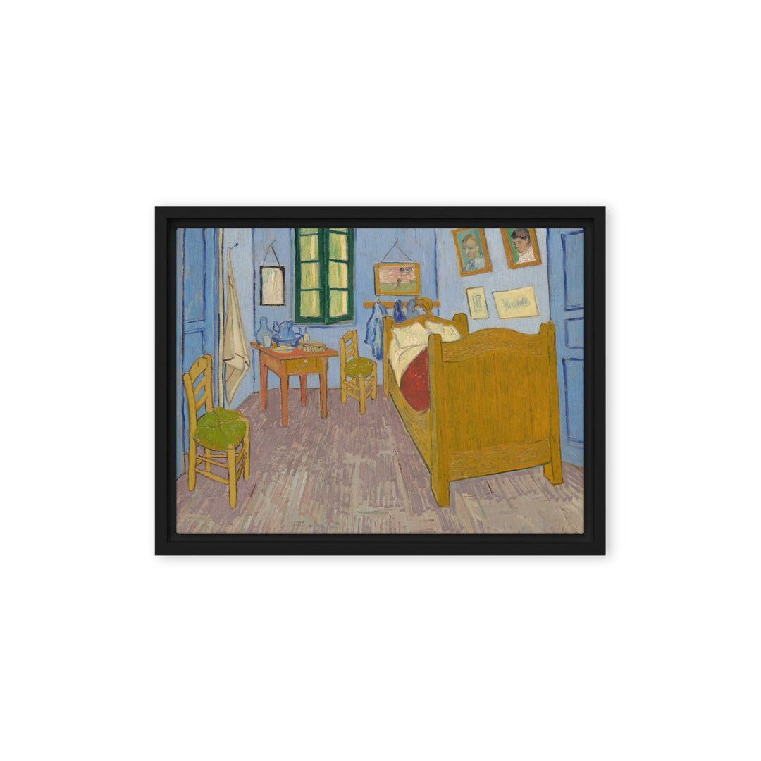 Gerahmte Leinwand - Van Gogh, Das Schlafzimmer in Arles Schwarz / 30x41 cm (12″×16″) artlia