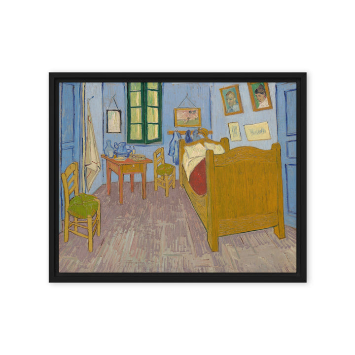 Gerahmte Leinwand - Van Gogh, Das Schlafzimmer in Arles Schwarz / 41x51 cm (16″×20″) artlia