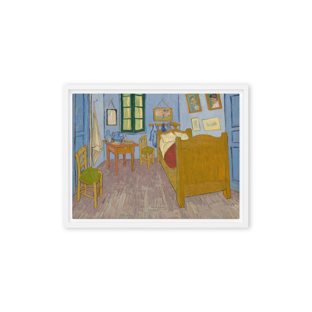 Gerahmte Leinwand - Van Gogh, Das Schlafzimmer in Arles Weiß / 30x41 cm (12″×16″) artlia