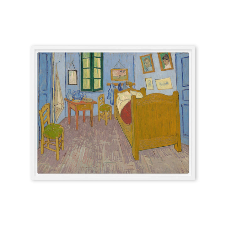 Gerahmte Leinwand - Van Gogh, Das Schlafzimmer in Arles Weiß / 41x51 cm (16″×20″) artlia