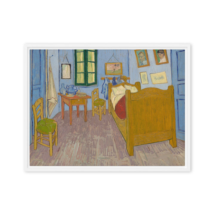 Gerahmte Leinwand - Van Gogh, Das Schlafzimmer in Arles Weiß / 46x61 cm (18″×24″) artlia