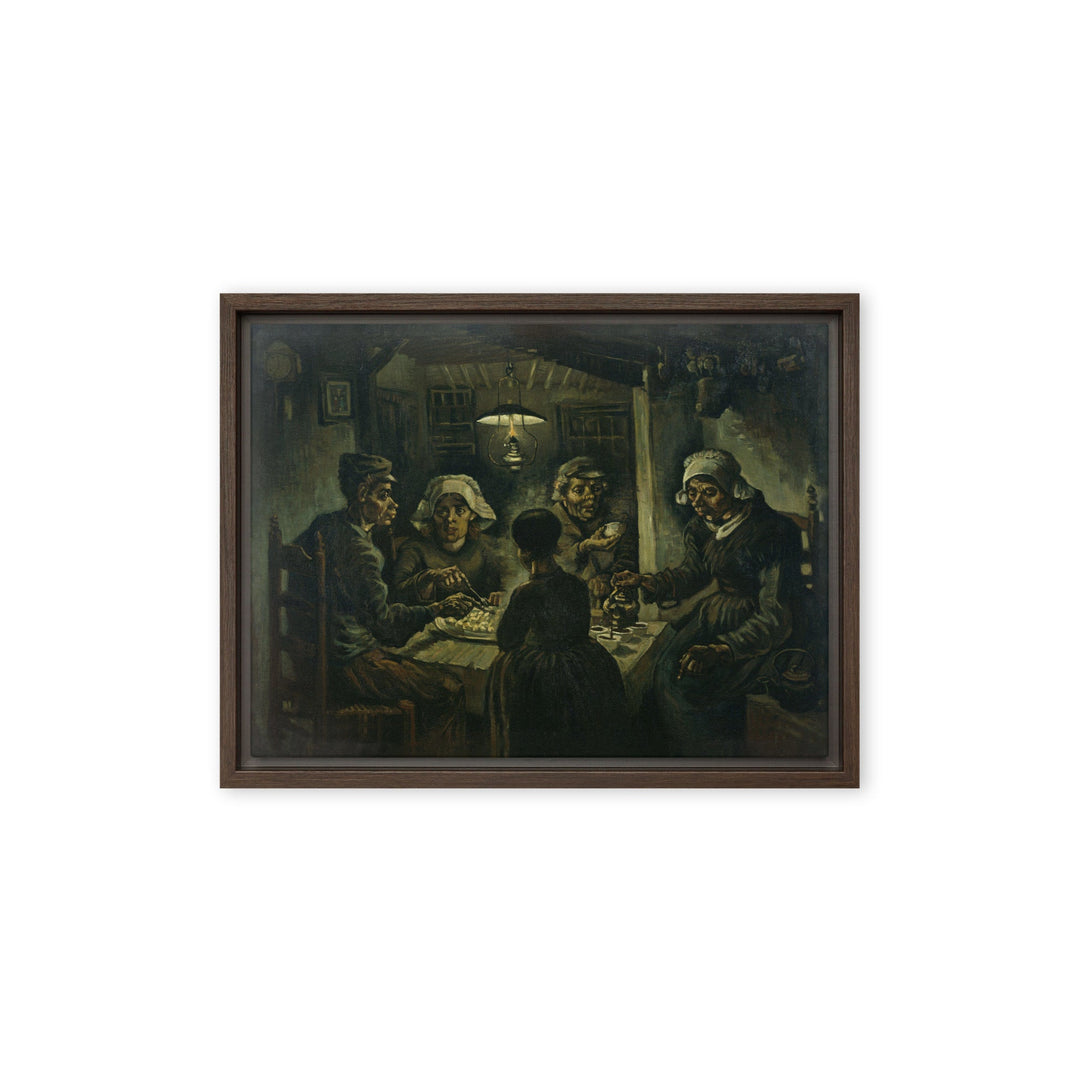 Gerahmte Leinwand - Van Gogh, Katoffelesser 1885 Braun / 30x41 cm (12″×16″) artlia