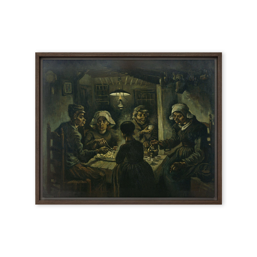 Gerahmte Leinwand - Van Gogh, Katoffelesser 1885 Braun / 41x51 cm (16″×20″) artlia