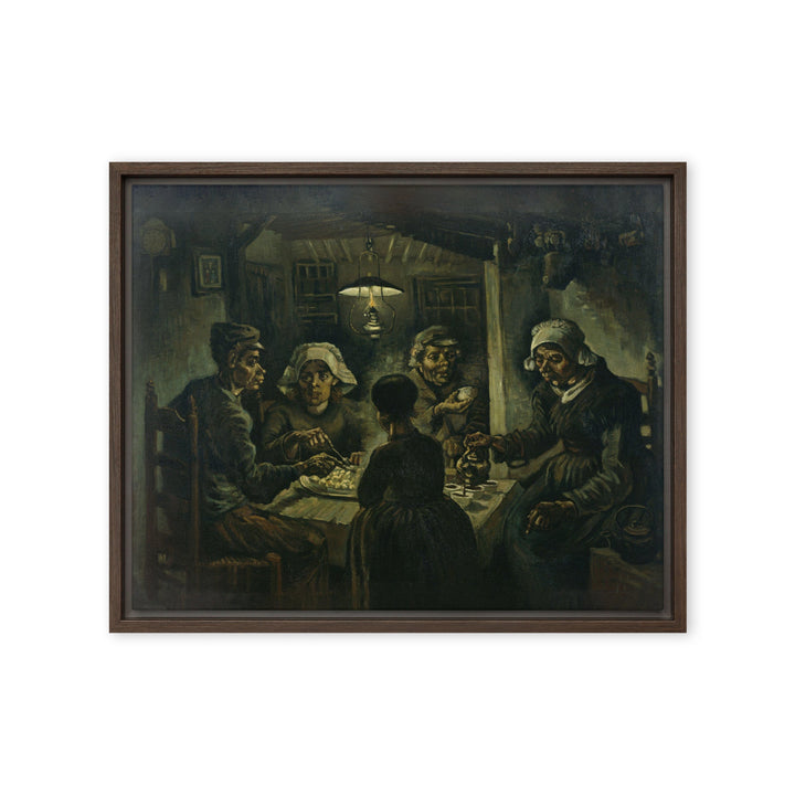 Gerahmte Leinwand - Van Gogh, Katoffelesser 1885 Braun / 41x51 cm (16″×20″) artlia