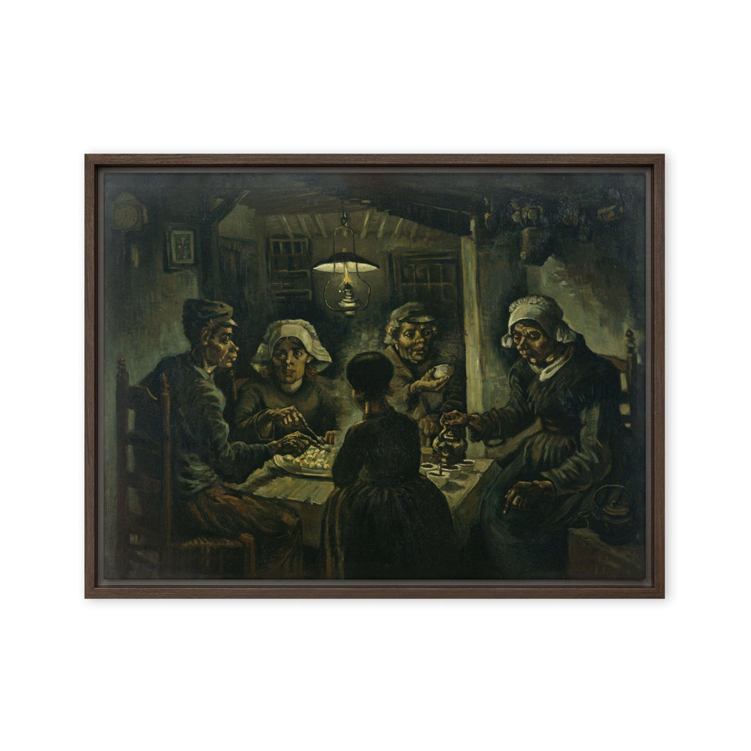 Gerahmte Leinwand - Van Gogh, Katoffelesser 1885 Braun / 46x61 cm (18″×24″) artlia