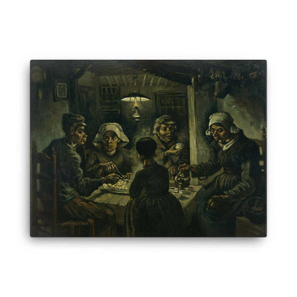 Gerahmte Leinwand - Van Gogh, Katoffelesser 1885 ohne Rahmen / 30x41 cm (12″×16″) artlia