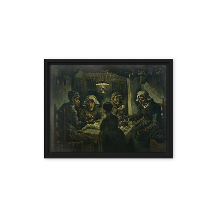 Gerahmte Leinwand - Van Gogh, Katoffelesser 1885 Schwarz / 30x41 cm (12″×16″) artlia