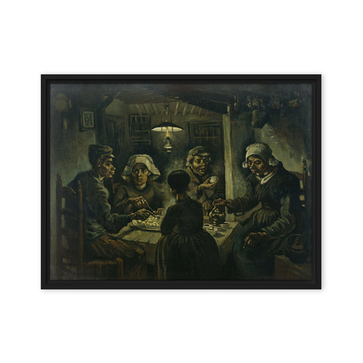 Gerahmte Leinwand - Van Gogh, Katoffelesser 1885 Schwarz / 46x61 cm (18″×24″) artlia
