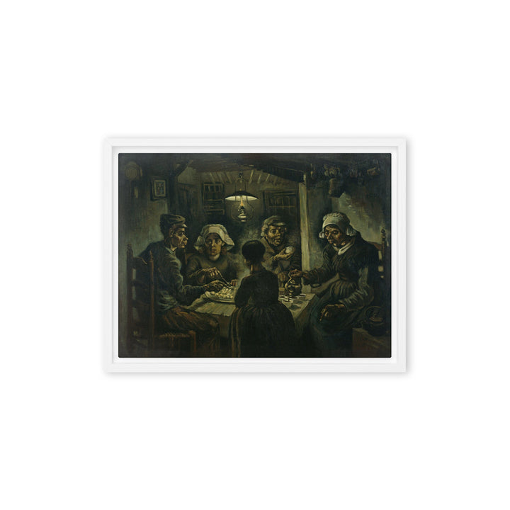 Gerahmte Leinwand - Van Gogh, Katoffelesser 1885 Weiß / 30x41 cm (12″×16″) artlia