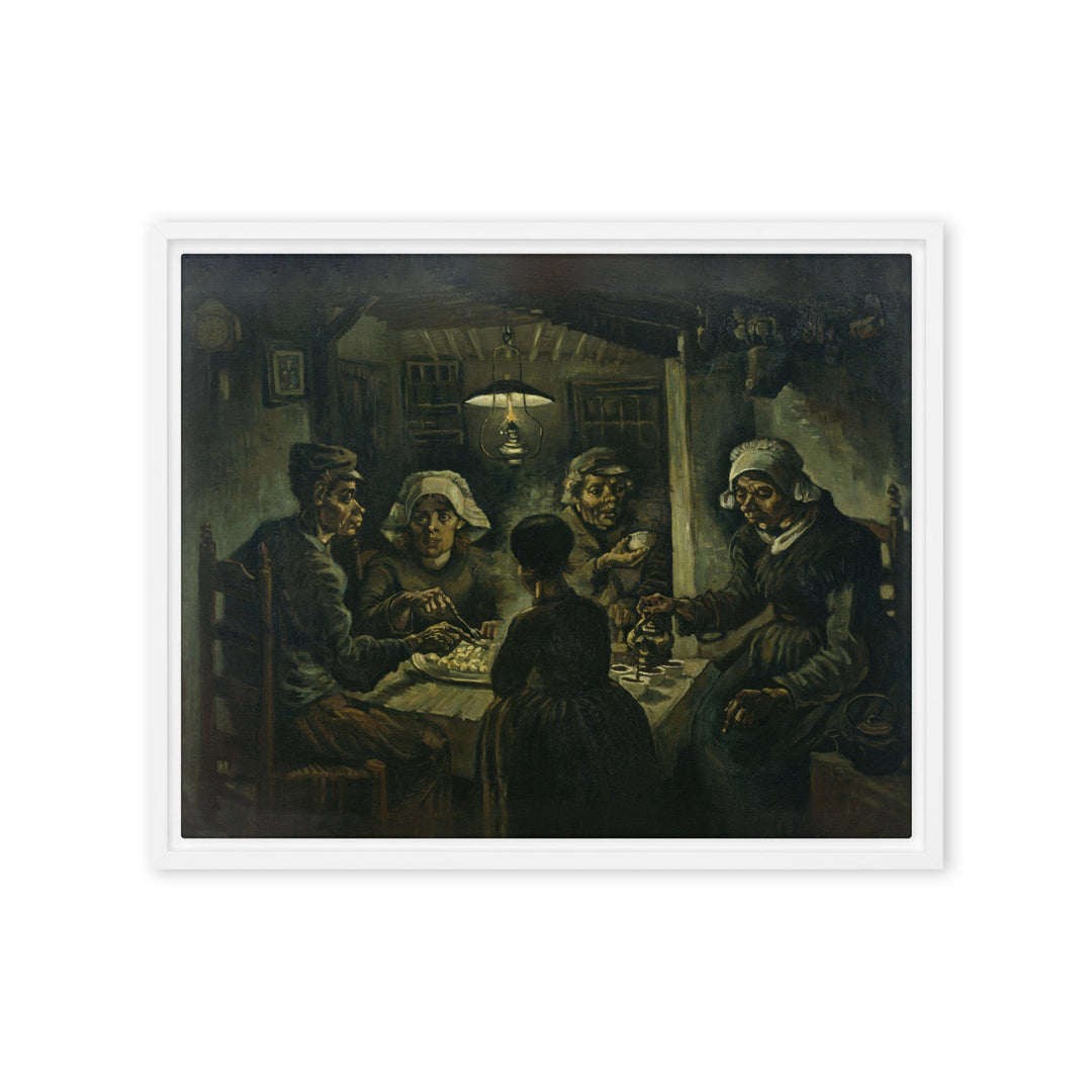 Gerahmte Leinwand - Van Gogh, Katoffelesser 1885 Weiß / 41x51 cm (16″×20″) artlia