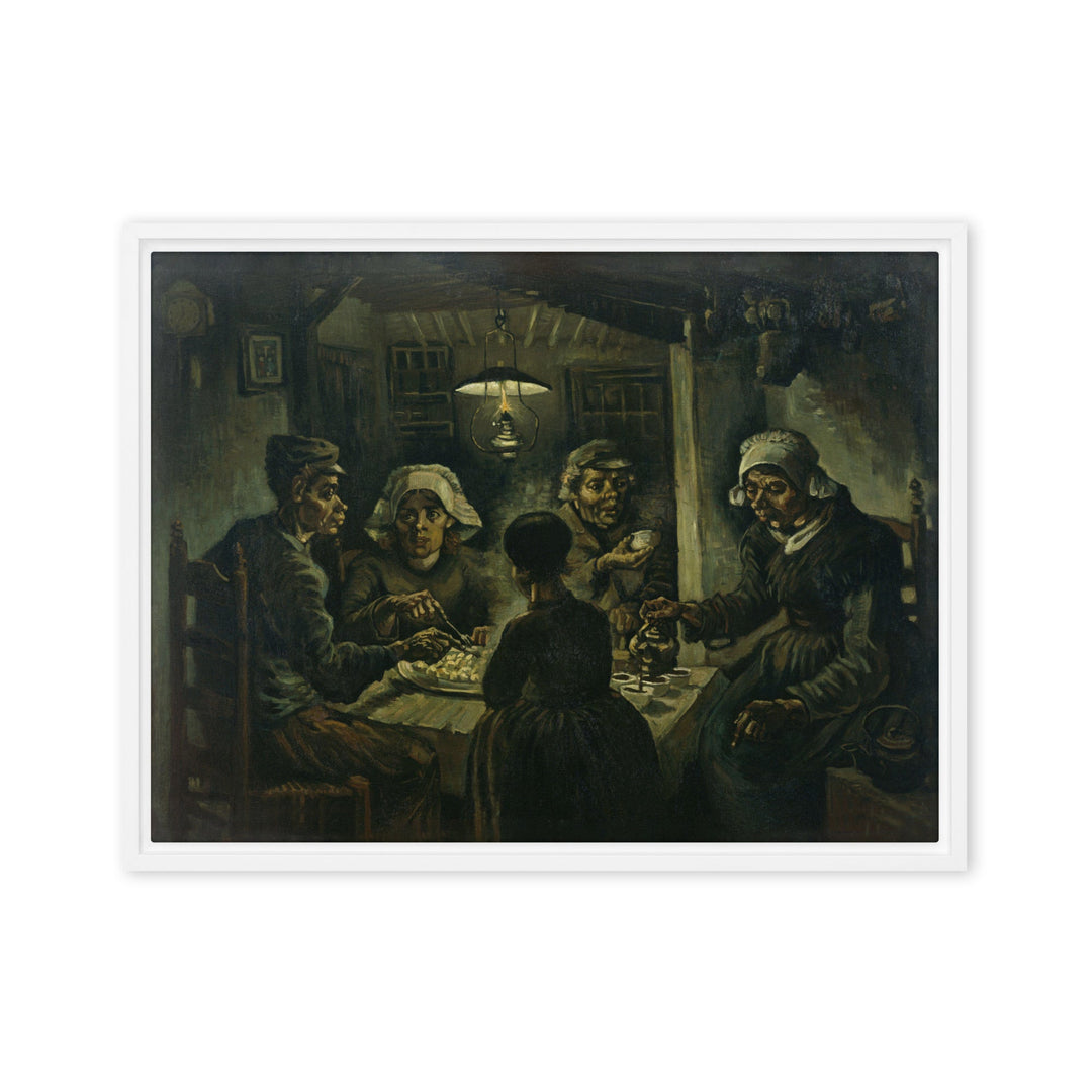 Gerahmte Leinwand - Van Gogh, Katoffelesser 1885 Weiß / 46x61 cm (18″×24″) artlia